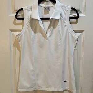 Nike White Womans sleeveless golf shirt M